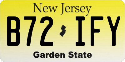 NJ license plate B72IFY