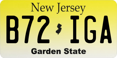 NJ license plate B72IGA