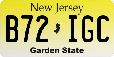 NJ license plate B72IGC