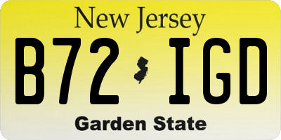 NJ license plate B72IGD