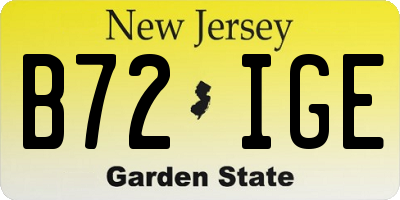 NJ license plate B72IGE