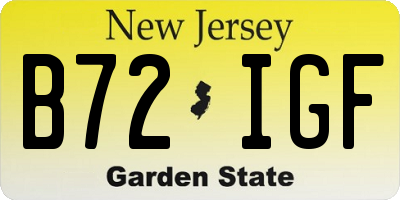 NJ license plate B72IGF