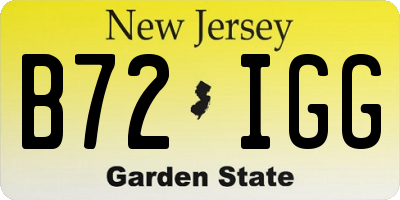 NJ license plate B72IGG