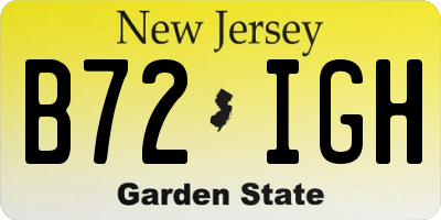 NJ license plate B72IGH