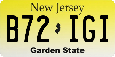 NJ license plate B72IGI