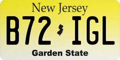 NJ license plate B72IGL