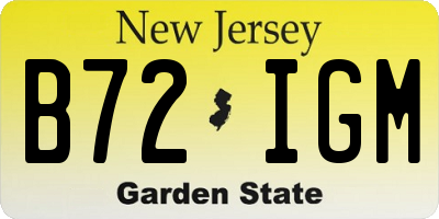 NJ license plate B72IGM