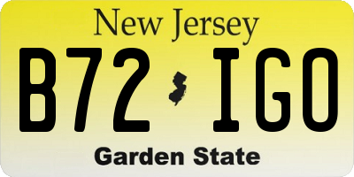 NJ license plate B72IGO