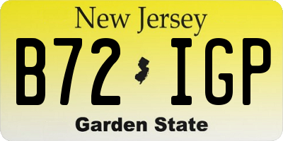 NJ license plate B72IGP