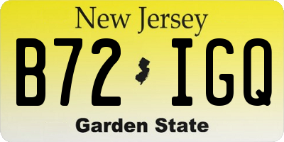 NJ license plate B72IGQ