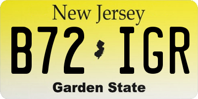 NJ license plate B72IGR