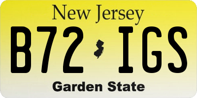 NJ license plate B72IGS