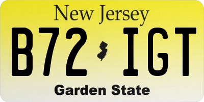 NJ license plate B72IGT
