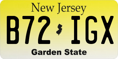 NJ license plate B72IGX
