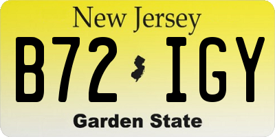 NJ license plate B72IGY