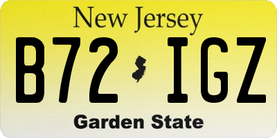 NJ license plate B72IGZ