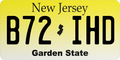 NJ license plate B72IHD