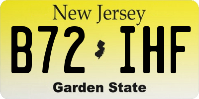 NJ license plate B72IHF