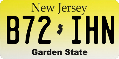 NJ license plate B72IHN