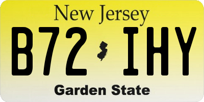 NJ license plate B72IHY