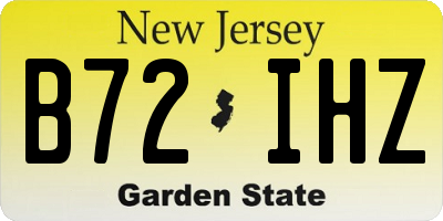 NJ license plate B72IHZ