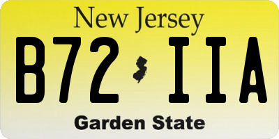 NJ license plate B72IIA