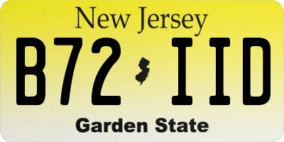 NJ license plate B72IID