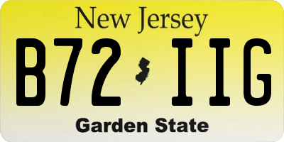 NJ license plate B72IIG