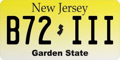 NJ license plate B72III