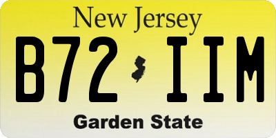 NJ license plate B72IIM