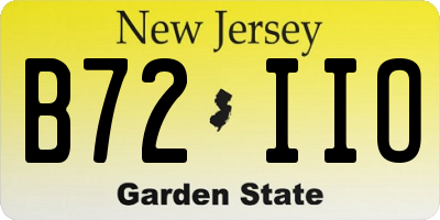 NJ license plate B72IIO
