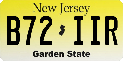 NJ license plate B72IIR