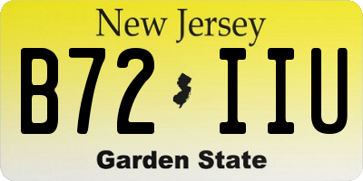 NJ license plate B72IIU