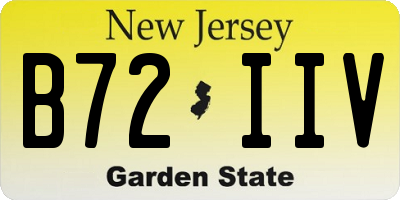 NJ license plate B72IIV