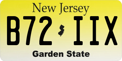NJ license plate B72IIX