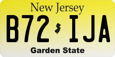 NJ license plate B72IJA