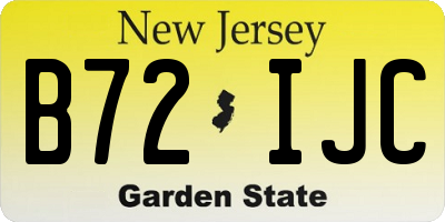 NJ license plate B72IJC