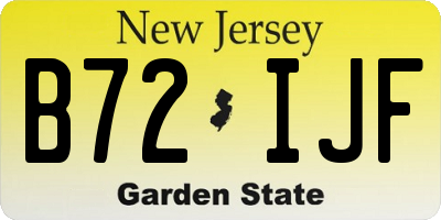 NJ license plate B72IJF