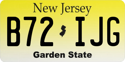 NJ license plate B72IJG
