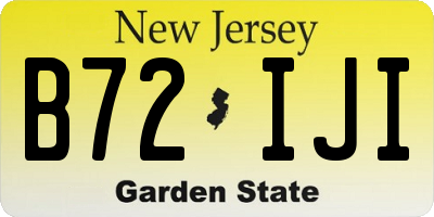 NJ license plate B72IJI