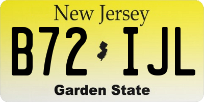 NJ license plate B72IJL