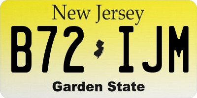 NJ license plate B72IJM