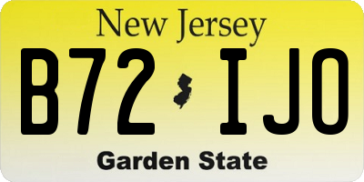 NJ license plate B72IJO
