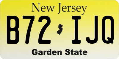 NJ license plate B72IJQ