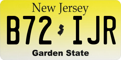 NJ license plate B72IJR