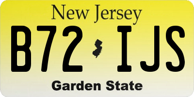 NJ license plate B72IJS