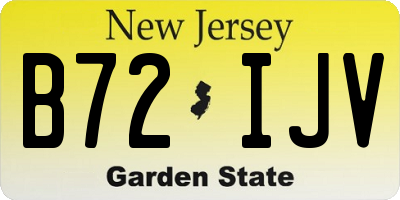 NJ license plate B72IJV