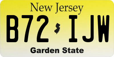 NJ license plate B72IJW