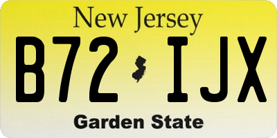 NJ license plate B72IJX