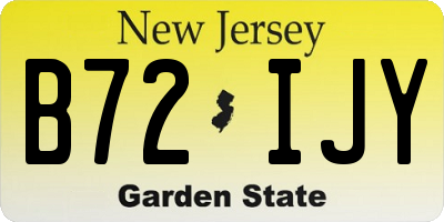 NJ license plate B72IJY
